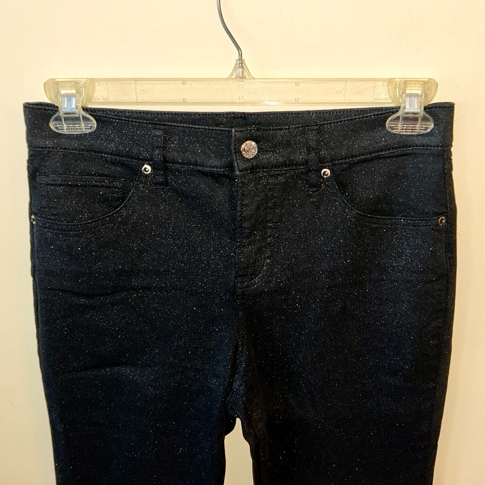 Express Black Glitter Jeans, Bootcut with Vented Hem, 8L - Picture 6 of 7